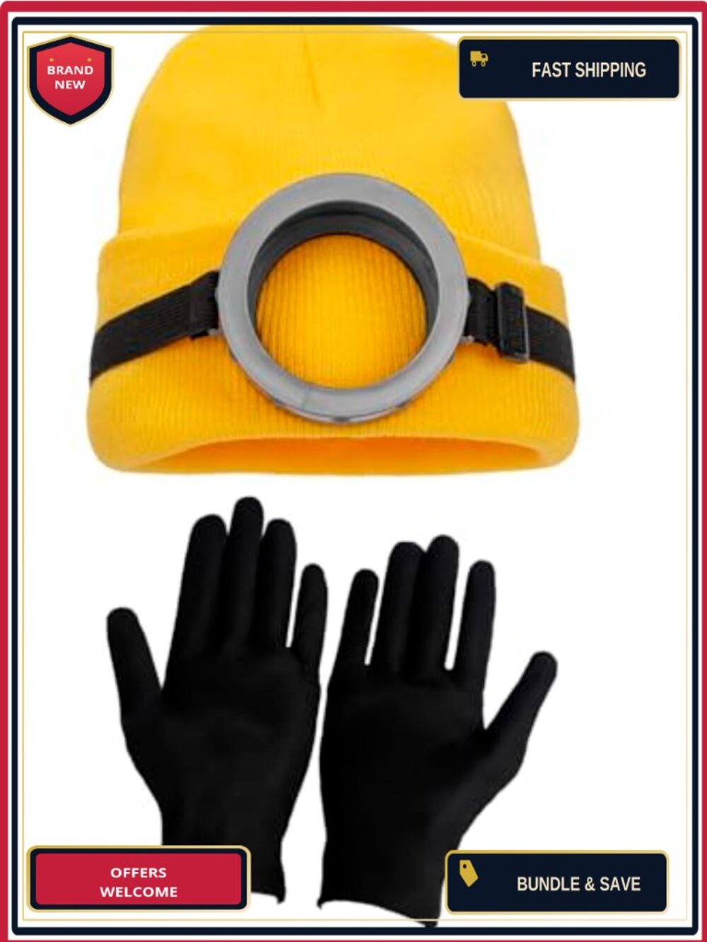 Steampunk Costume Accessory Set Goggles Beanie Gloves Cosplay